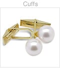 Sleeve Cuff Links - Japanese Akoya Cultured Pearl - 14K Gold