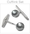 Cuff Links - Grey Tahitian Cultured Pearl - 14K Gold