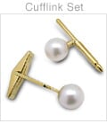 Cuff Links - Japanese Akoya Cultured Pearl - 14K Gold