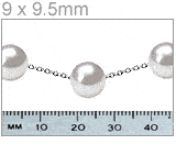 9 x 9.5 mm White South Sea Cultured Pearl Tin Cup Necklace