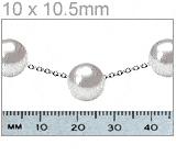 10 X 10.5mm White South Sea Cultured Pearl Tin Cup Necklace