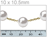 10 x 10.5mm White South Sea Cultured Pearl Tin Cup Necklace