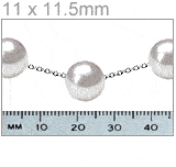 11 X 11.5mm White South Sea Cultured Pearl Tin Cup Necklace