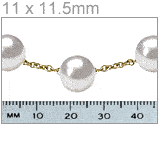 11 x 11.5mm White South Sea Cultured Pearl Tin Cup Necklace