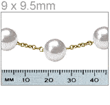 9 x 9.5mm White South Sea Cultured Pearl Tin Cup Necklace