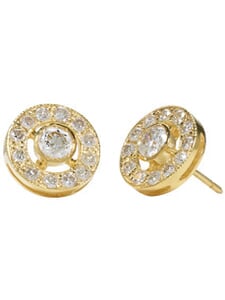 18K White Circle Pavee Diamond Eurowires (1.18 ct. tw.)