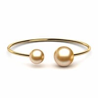 Golden Pearl Bangle Bracelet