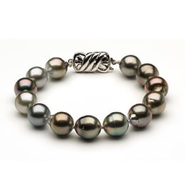 10 to 11mm Tahitian Pearl Bracelet Multicolor Baroque