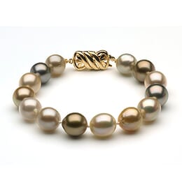 10 to 11mm South Sea Pearl Bracelet Multicolor Baroque