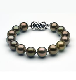 10 to 11mm Tahitian Pearl Bracelet Multicolor