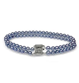 Mystic Blue Japanese Akoya Cultured Pearl Bracelet