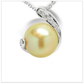 Nina a Golden South Sea Cultured Pearl Pendant