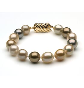 10 to 11mm South Sea Pearl Bracelet Multicolor Baroque