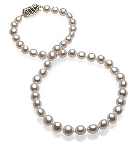 SOLD - 8 x 9.3mm Natural Pearl Keshi South Sea Necklace