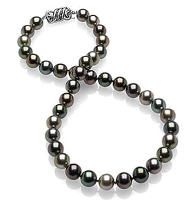 9.2 x 9.7mm Multicolor Tahitian Pearl Necklace