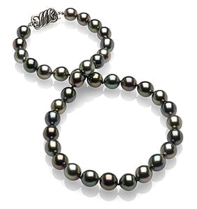 8 x 9.5mm Multicolor Tahitain Oval Pearl Necklace