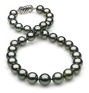 10.03x12.54mm Blue Tahitian Pearl Necklace