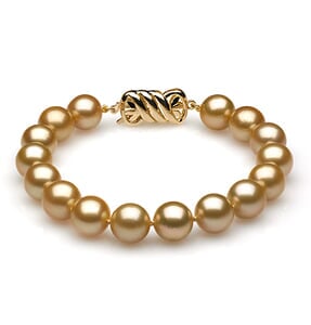 9mm to 10mm Golden South Sea Bracelet