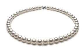 TRUE AAA Quality 8.5 x 9mm Natural White Akoya Cultured Pearl Necklace