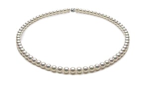 TRUE AAA Quality 5.5 x 6mm Natural White Akoya Cultured Pearl Necklace