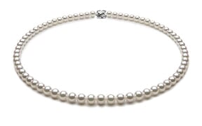 TRUE AAA Quality 6 x 6.5mm Natural White Akoya Cultured Pearl Necklace