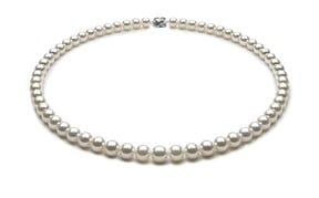 TRUE AAA Quality 6.5 x 7mm Natural White Akoya Cultured Pearl Necklace