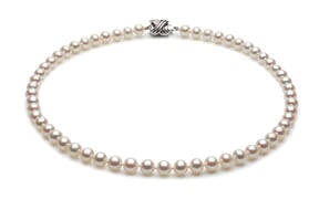 6 x 7mm White High Grade Freshwater Pearl Necklace