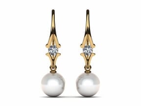 Akoya Pearl Journey Earring .32 carats t.d.w.