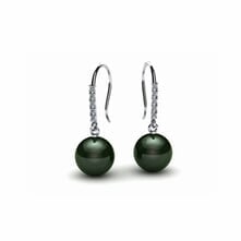 Tahitian Pearl Diamond Shepherds Hook Earring