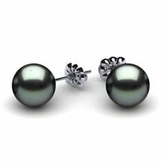 8mm Black South Sea Tahitian Pearl Earring