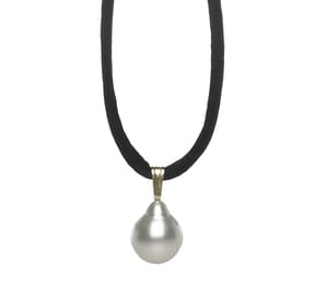 Pearl Silk Cord Necklace with White South Sea Pearl
