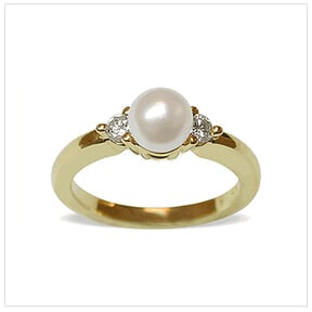 Eve a Japanese Akoya Pearl and Diamond Ring