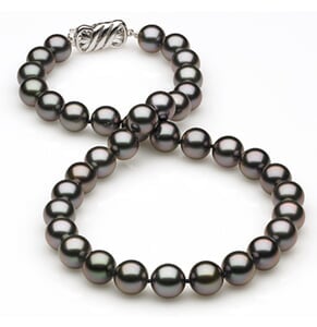 9 x 9.9mm Eggplant Tahitian Pearl Necklace