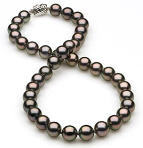 9mm to 10mm Peacock Tahitian Pearl Necklace