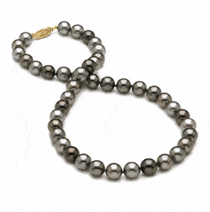 8.4 x 9 mm Multicolor Tahitian Pearl Necklace - 16 inch