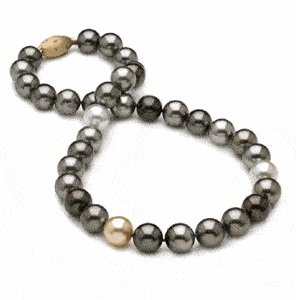 10 x 10.9mm Multicolor South Sea Pearl Necklace - 16 inch