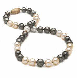 10.5 x 11.7mm Multicolor Tahitian Pearl Necklace - 16 inch