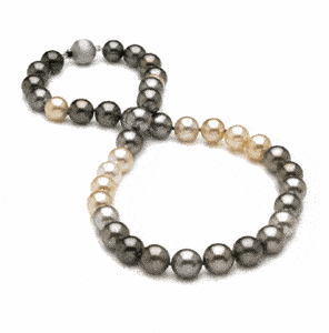 8.5 x 10.2mm Multicolor South Sea Pearl Necklace - 16 inch