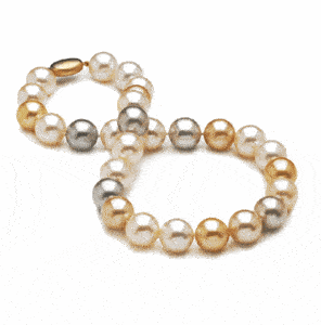 13 x 13.5mm Multicolor South Sea Pearl Necklace - 16 inch