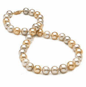 10 x 12mm Multicolor Cultured Pearl Necklace - 16 inch