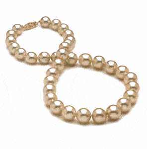 9 x 11mm Champagne Color South Sea Pearl Necklace