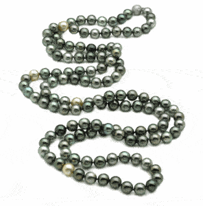 Tahitian Pearl Necklace Serial Number | 9 x 10mm Multicolor Tahitian Pearl Necklace