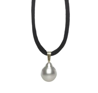 Pearl Silk Cord Necklace with White South Sea Pearl