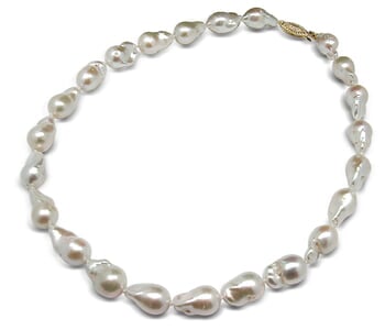11 x 12mm White Baroque Pearl Necklace