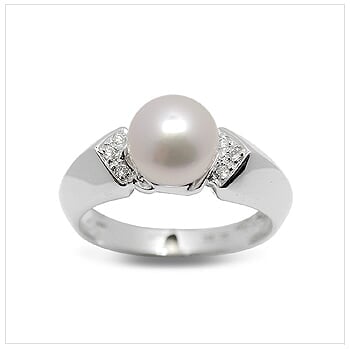 Chantel a Japanese Akoya Cultured Pearl Ring