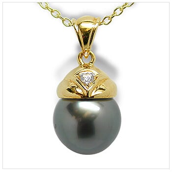 Aladdin a Black Tahitian Cultured Pearl Pendant