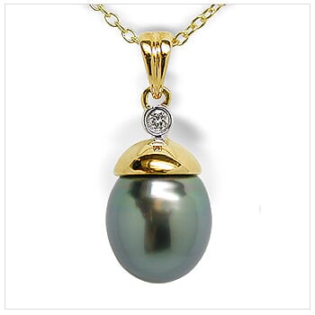 Nell a Black Tahitian Cultured Pearl Pendant