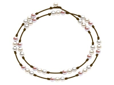Pearl and Leather St. Barts Triple Pearl Necklace