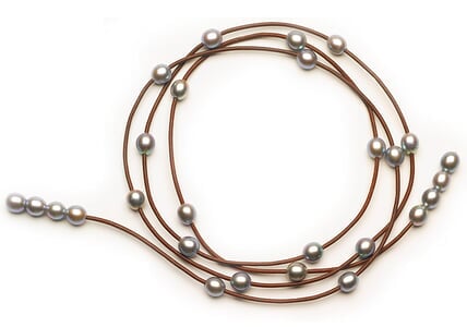 St. Barts Grey Pearl Drop Lariat