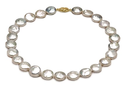 AAA 15 x 16mm Coin Pearl Necklace